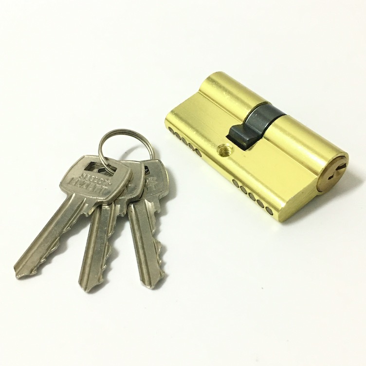 Double Open Aluminum Brass Cylinder Custom Size Double Barrel Locks 60mm