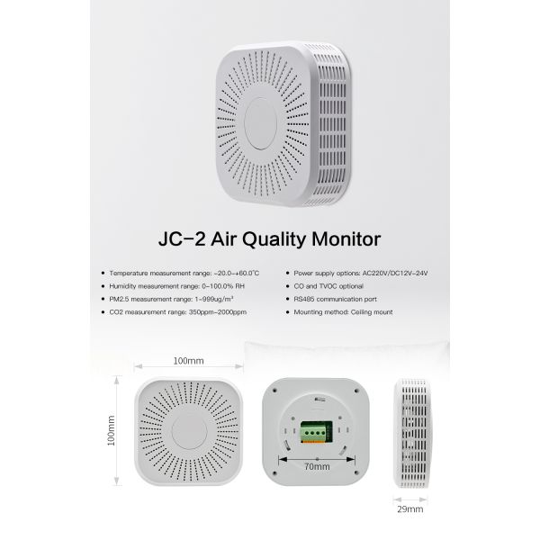 Multi Parameter Household IAQ Sensor Ceiling Mounted Air Quality Pollution Monitor