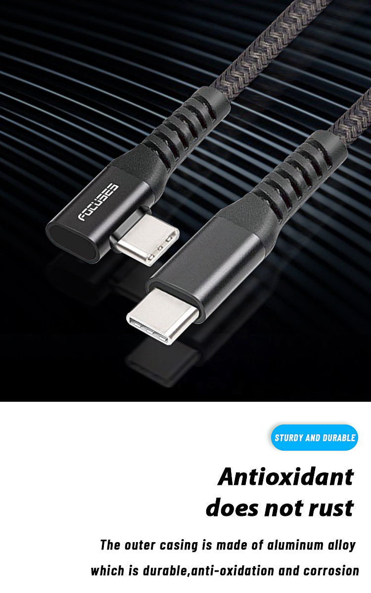 5A 100W USB C To Type-C Charging Cable For Data Transmission