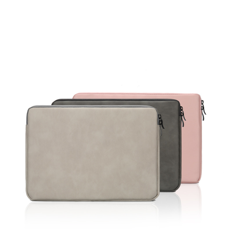 For Laudtec 14 Inch Thick Custom PU Leather Laptop Sleeve Portable Multi-Functional Notebook Case Thick Fleece Shockproof Wholesale OEM/ODM/Private
