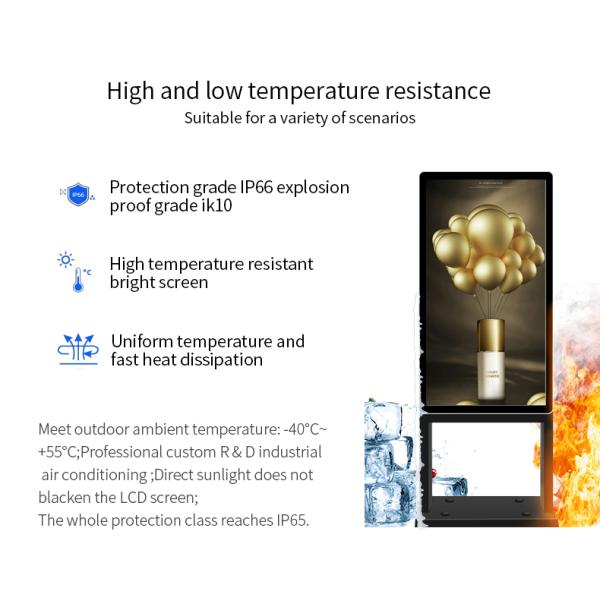 Android 55 Inch 2500nit Outdoor Digital Signage With Ultra Thin Shell