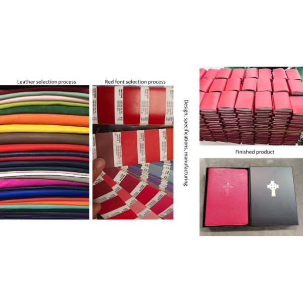 Customized real leather-goatskin-edge line binding bibe printing
