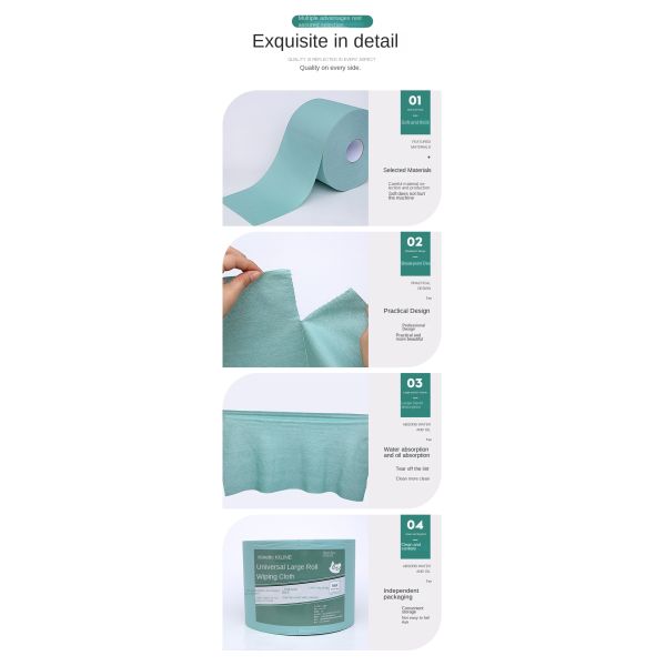 Large Green Horseshoe Pattern Wiping Cloth for Machinery Oil Absorbing and Rail Transit Cleaning