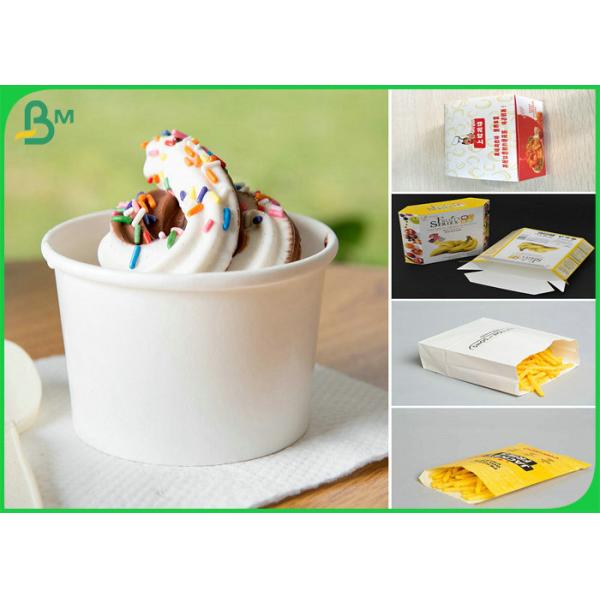 pe coated paper 140gsm 160gsm+10g PE Coated Paper , FDA Food Grade White Paper With High Glossy