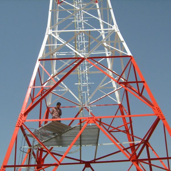 20M 30M 45M Hot Dip Galvanized 4 Legged Angle Steel Tower For E-commerce Industrial Park 5G