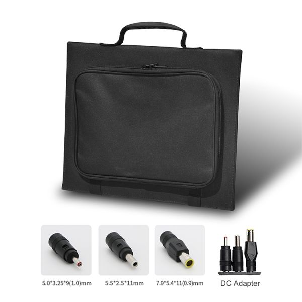 30W 18V Portable Solar Panel For Caravan Marine IP65 Weatherproof Black Monocrystalline