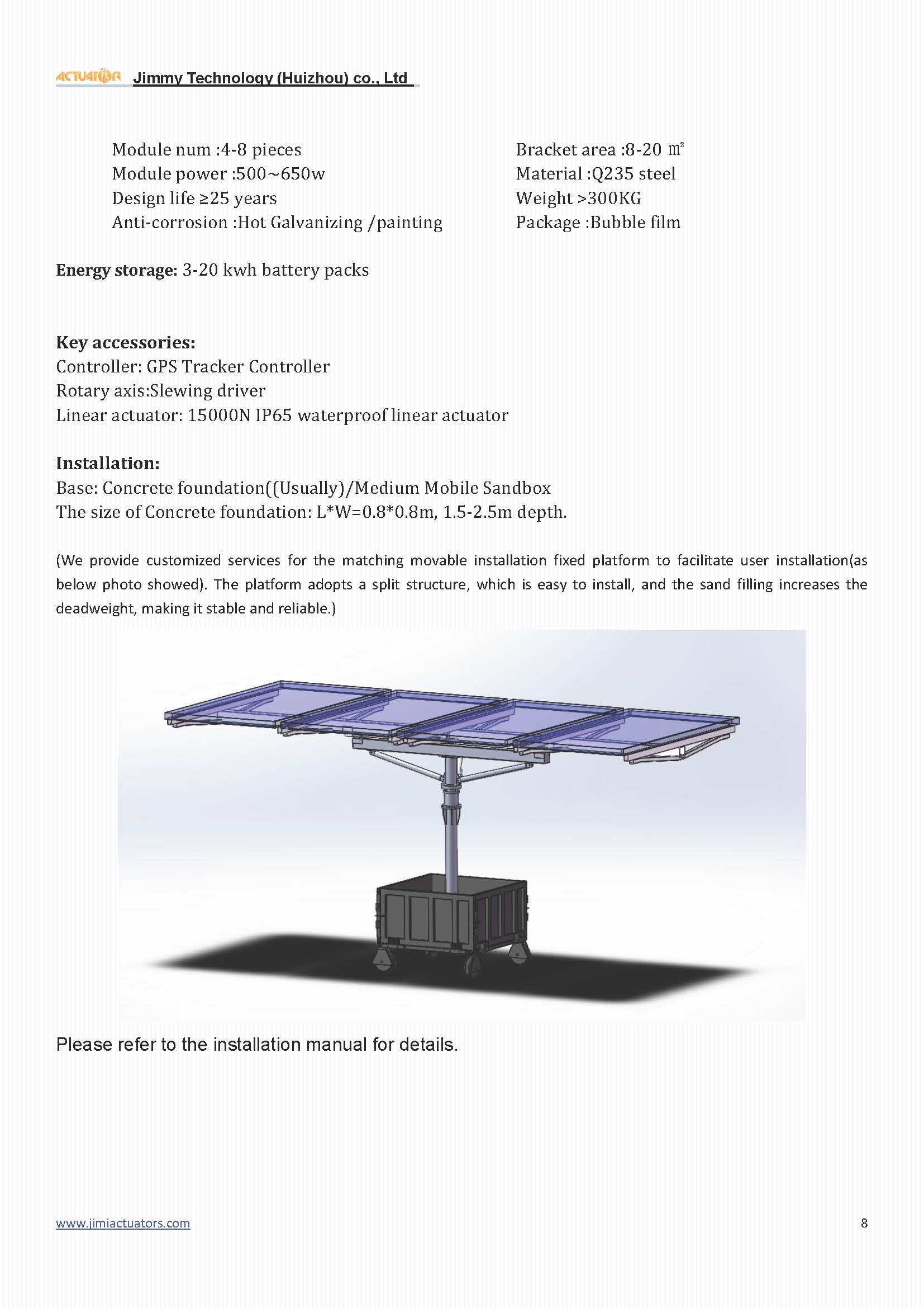 Dual Axis Solar Tracker Pv Tracking System 3-4kw Smart Tracker Power Clean Energy Sun Power Tracker Mounting Systems