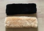 Black Real Australian Sheepskin Seat Belt Cover Comfortable Safety For Adults