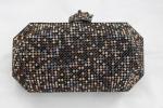 Bling Luxury Mixed Color Mesh Evening Bags With Crystal Leopard Closure