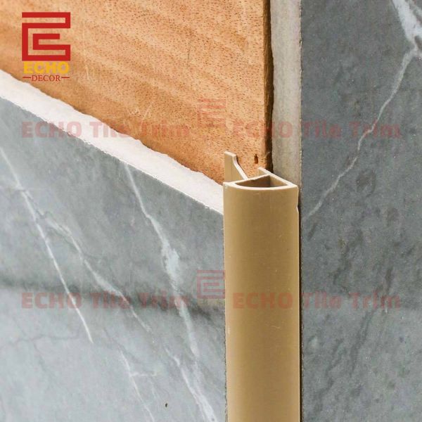 Plastic Quadrant Edge Tile Trim close-up view