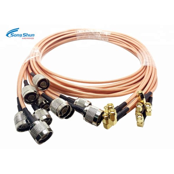 LAN System RF Microwave Cables , SMA Male Right Angle Plug RF Connection Cable