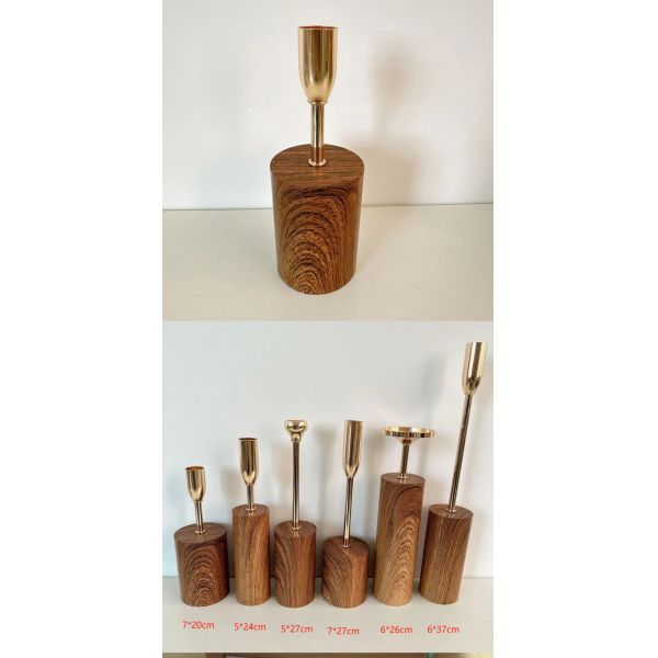 Customized Sizes Antique Brass Silver Plated Iron Candlestick Holders for Event Party