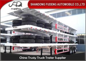 Buy cheap 40ft container carry flatbed truck trailer Air suspension super single tire for Tanzania product