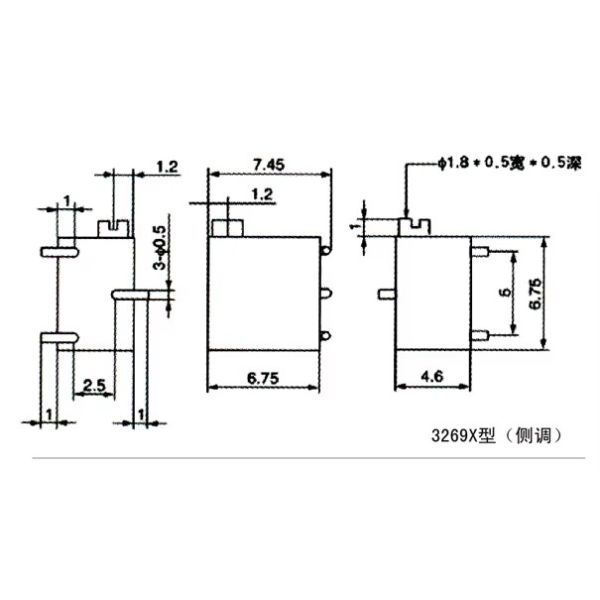 BONENS Series 3269 SMD Variable Resistor Trimming Potentiometer Surface Mount Design
