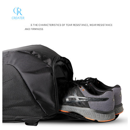 Black Badminton Racket Bag Backpack Jacquard Polyester Lightweight