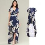 custom make your high quality chiffon wrap dress with floral print