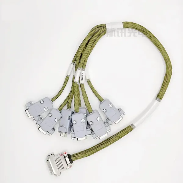 Industrial Multi-Channel Harness with Rectangular Connectors, Split Cable with SCSI Rectangular Plugs for Servo Equipment.