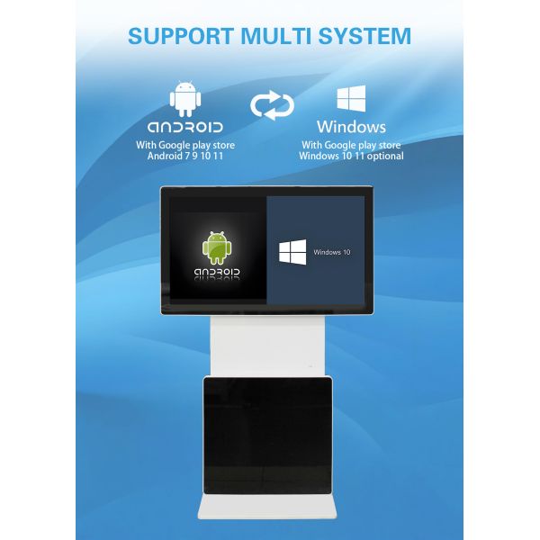 Rotating Touch Screen Terminals Floor Standing Interactive Kiosk Wifi Digital Signage