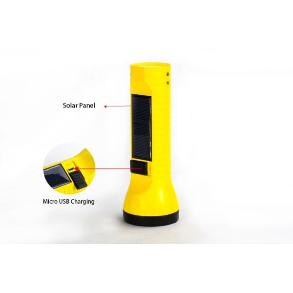 Rechargeable LED Emergency Flashlight , Solar Power LED Torch Flashlight
