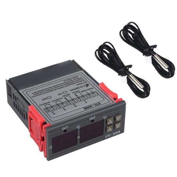 STC-3008 Digital Display Intelligent Double Control Electronic Temperature Controller