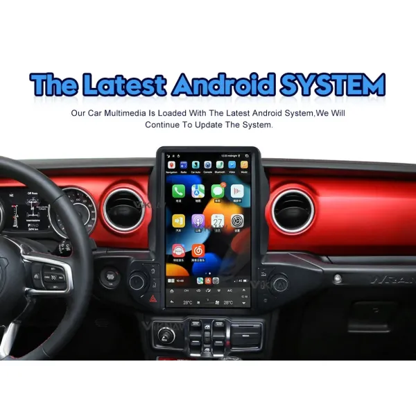 Tesla Style Wrangler Jeep Radio Upgrade 2018-2021 Carplay Head Unit Stereo Replacement