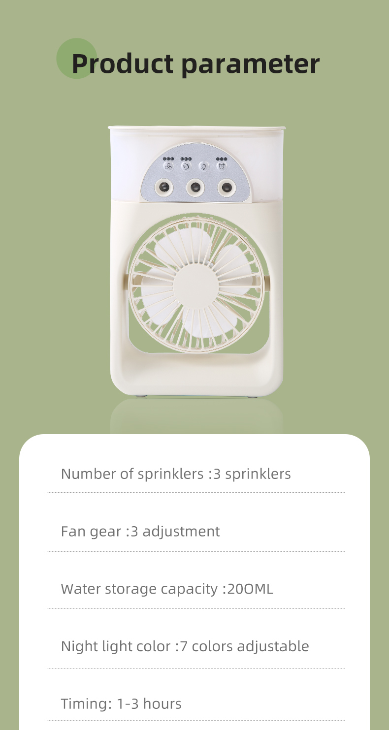 Customization Adjustable Wind Direction Small Cool Mist Water Spray Fan Portable Mini Air Conditioner for Room