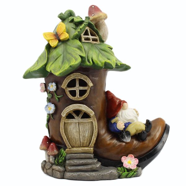 Solar Light Crafts Panel Garden Statue Dwarf Solar Gift Lamp
