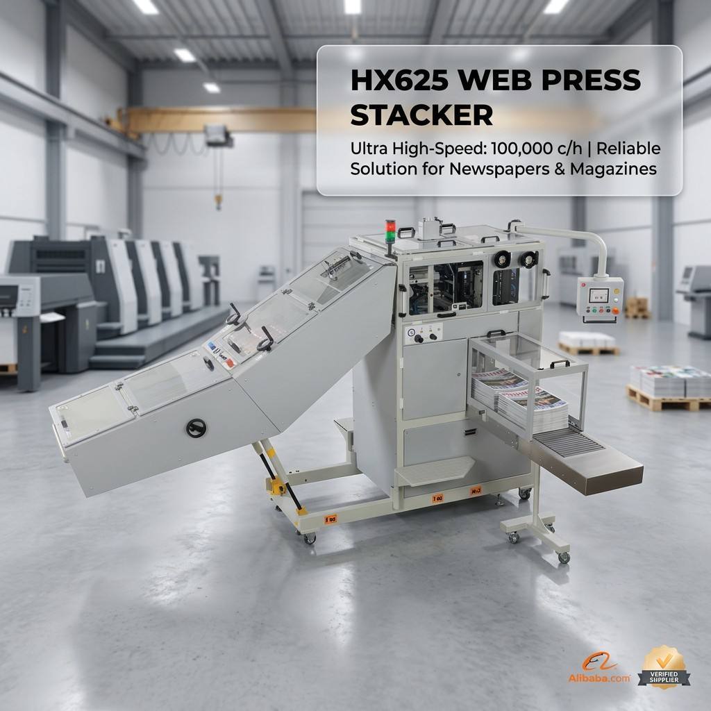 HX625 Web Press Stacker eveloped for newspaper factories to improve stacking and palletizing efficiency