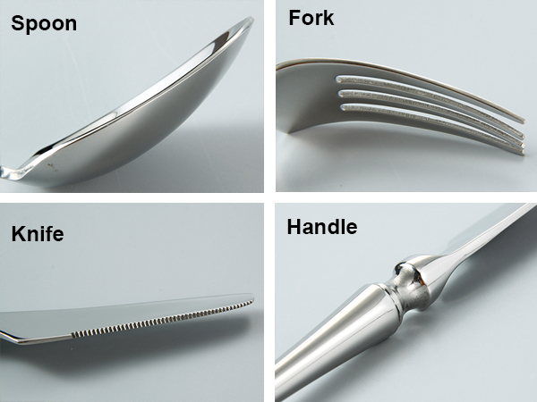 Corrosion Resistant SS304 Stainless Eating Utensils 4pcs