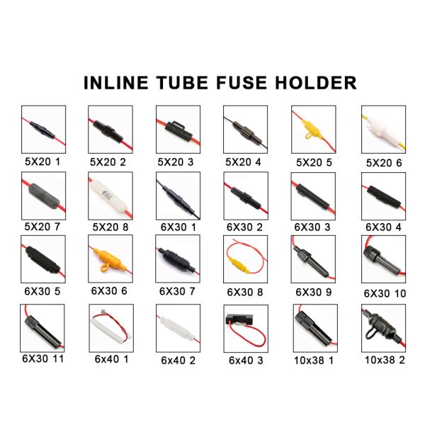 Quick Connect Cable Socket White 32mm 6x30mm AGC Glass Inline HHK Fuse Holder