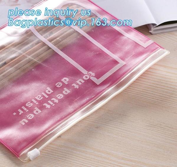 Eco friendly plastic file folder custom document folder clear pvc document bags with zipper for documents and receipt