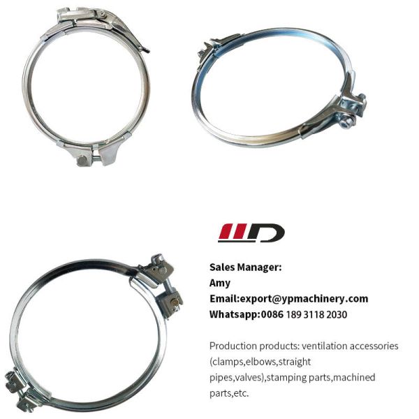 Galvanized Bolted Ring V Type Pipe Clamp For Modular Dust Collection Ducting