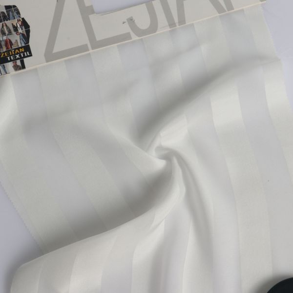 Wholesale Silk Like Soft Recycled Chiffon Satin Stripe polyester fabric for dress