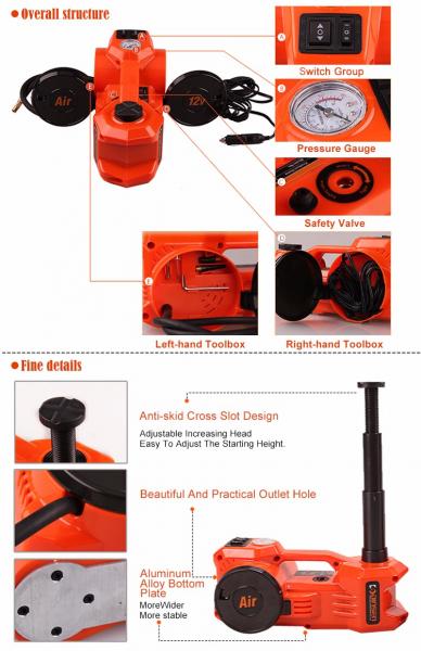 12V Electric Jack With Ari Inflator And Impact Wrench Tool Kit