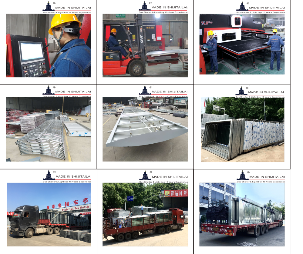 Galvanized 304# SS T8 Tubes 24h Bus Station Shelter