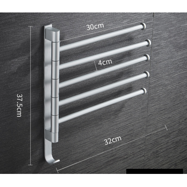 Foldable Rotary Rustproof Double Bar Towel Holder