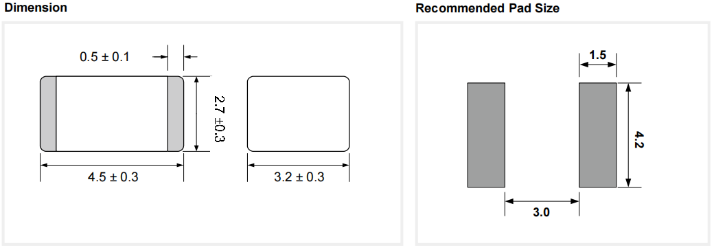 2 Terminal 4.5x3.2mm SMD Glass Discharge Tube 230V SMD RoHS Gas Tube Arrester