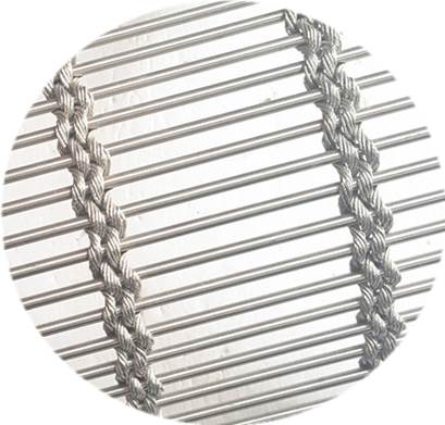 Cable Rod Architectural Wire Mesh Fabric For Facade Cladding Or Room Divider