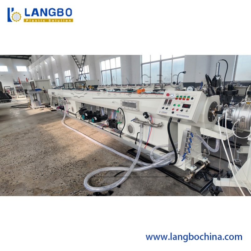 HDPE Pipe Production Machine with Vacuum Calibration for Large Diameter Water Pipes and Water Cooling Tank