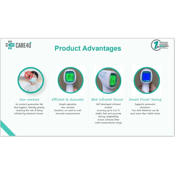 Class II Handheld Non Contact Forehead Infrared Thermometer