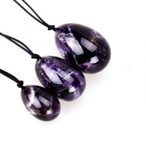 China 4.5X3cm Undrilled Crystal Amethyst Yoni Egg Feng Shui Style on sale