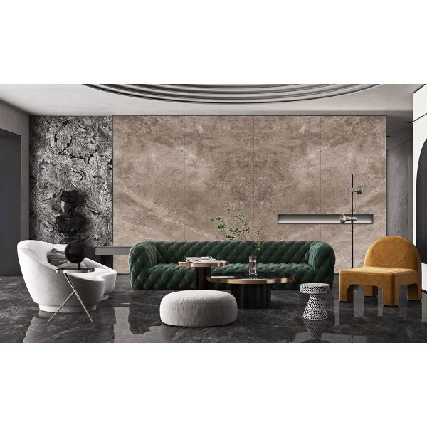 Modern Style Grey Tile Effect Bathroom PVC Wall Panels for Interior Wet Wall Cladding