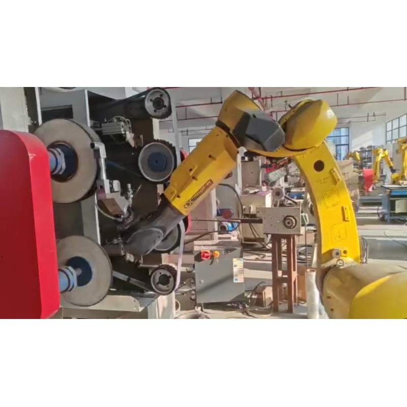 Robotic Grinding Cell Featuring 6 Axis Robot for High Precision Grinding and Polishing of Zinc Alloy Bathroom Hardware Accessori