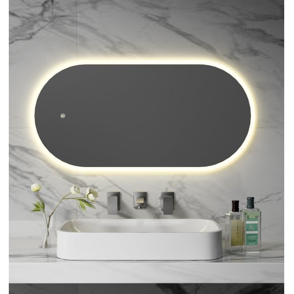Dual-Touch Control Smart LED Bathroom Mirror With Anti-Fog Function Stepless Dimming