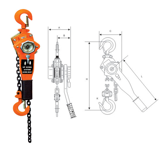 Basic Construction Tools 2 Ton Vital Manual Lever Chain Hoist Block Pulley