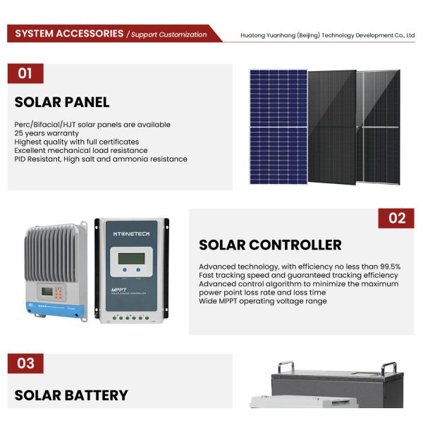 Htonetech 3kw 5kw off Grid Solar System Complete Kit China 5000W 45039W Mono Perc Solar Panels Single Face 9.6kw Diesel Generator Solar Energy System 1kw