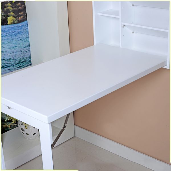 Students Space Saving 49*15*82cm Wood Wall Mounted Computer Table