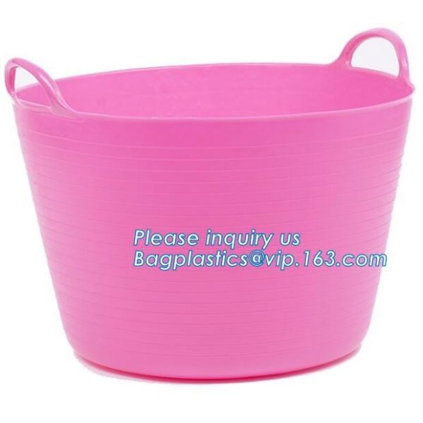 Plastic Laundry basket, organizer basket with customized size, laundry storage bag laundry basket with two pockets from