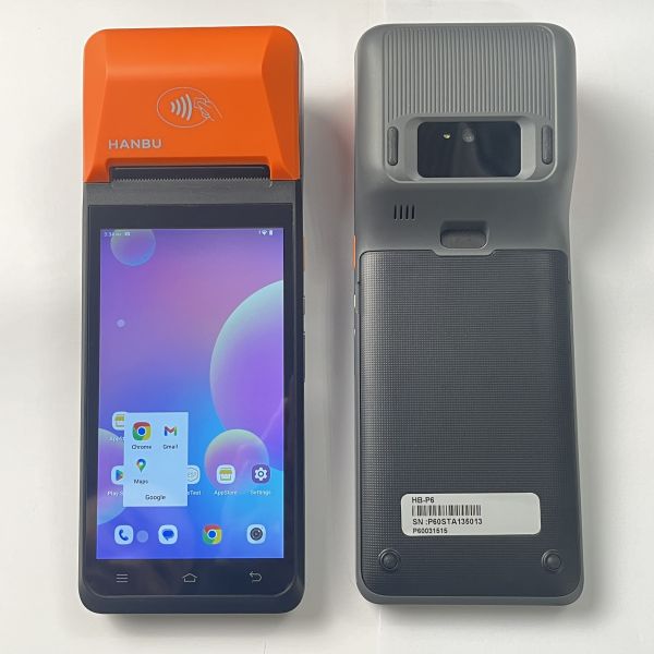 Orange Handheld POS Android 14 Hand Held Billing Machine 64GB
