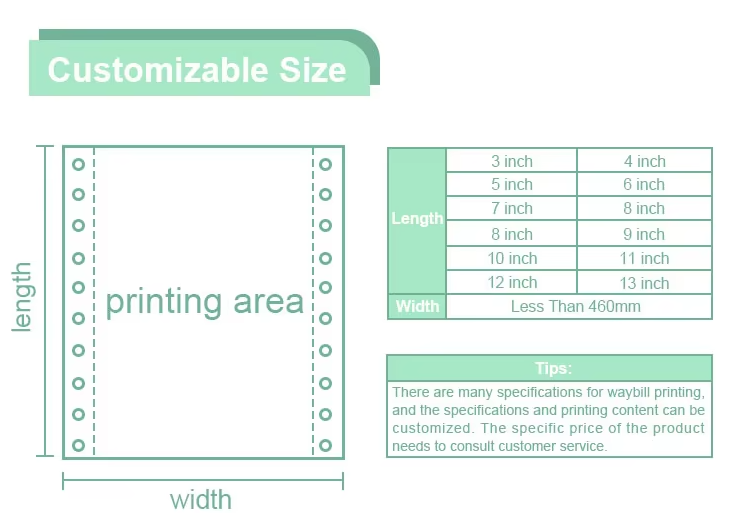 241x280mm Courier Air Waybill Professional Design And Printing Carbonless Invoices